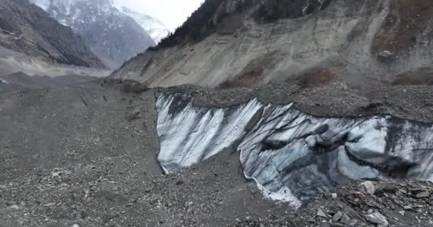 Luftaufnahme Der Gletscherberge Großer Höhe — Stockvideo