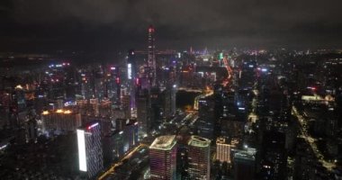 night view of chinese city with lights