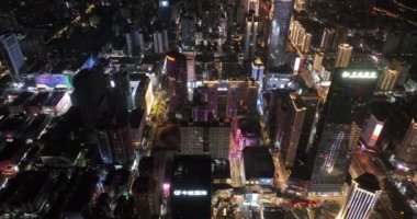 night view of chinese city with lights
