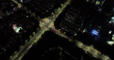 night view of chinese city with lights