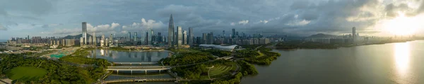 Shenzhen China Juni 2022 Luftaufnahme Der Landschaft Der Stadt Shenzhen — Stockfoto