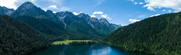 Hermosa Vista Montaña Bosque Gran Altitud Paisaje Del Lago Sichuan — Foto de Stock
