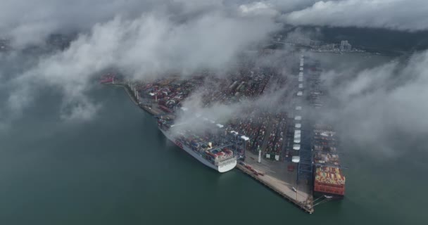 Shenzhen China Circa 2022 Vista Aérea Paisagem Porto Yantian Cidade — Vídeo de Stock