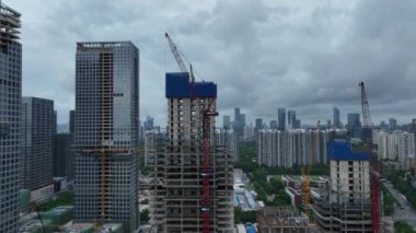 Aerial view of landscape of construction site in Shenzhen, China
