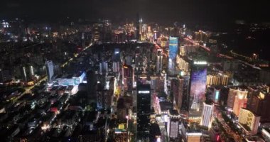 night view of chinese city with lights