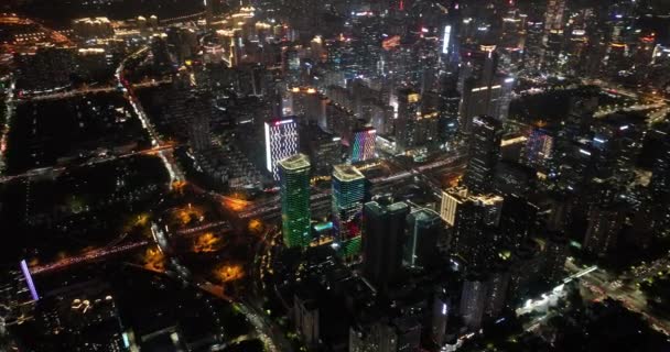 Night View Chinese City Lights — Stock Video