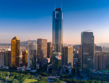 Guangzhou, Çin - 26 Temmuz 2023: Guangzhou şehrindeki hava manzarası, Çin