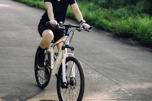 Montar Bicicleta Bosque Verano — Foto de Stock