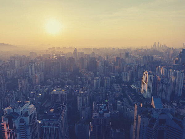 Guangzhou ,China - July 26,2023: Aerial view of landscape in Guangzhou city, China