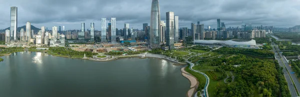 Shenzhen Chine Juin 2022 Vue Aérienne Site Construction Paysage Dans — Photo