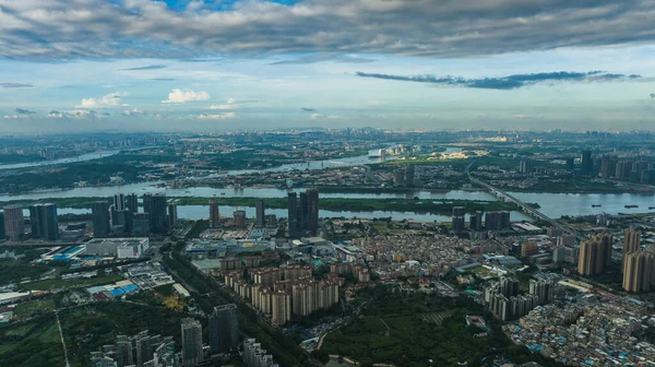 Guangzhou China August 2023 Luftaufnahme Der Landschaft Der Stadt Guangzhou — Stockfoto