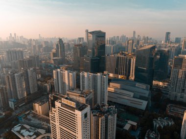 Guangzhou, Çin - 26 Temmuz 2023: Guangzhou şehrindeki hava manzarası, Çin