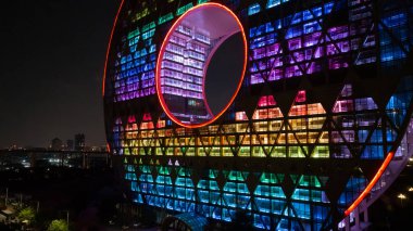 Guangzhou, Çin - Ekim 05.2023: Guangzhou şehrindeki hava manzarası, Çin