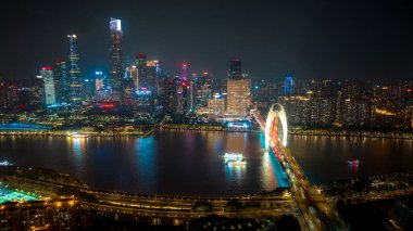 Guangzhou, Çin - 23 Eylül 2023: Guangzhou, Çin 'deki manzara görüntüleri