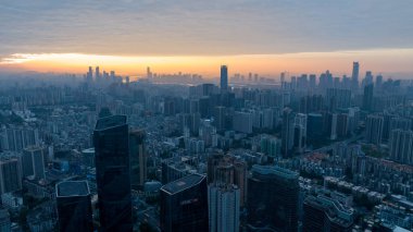 Guangzhou, Çin - 12 Ekim 2023: Guangzhou şehrindeki hava manzarası, Çin