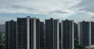 Asya 'nın modern şehrinin havadan görünüşü