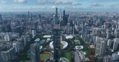 Asya 'nın modern şehrinin havadan görünüşü