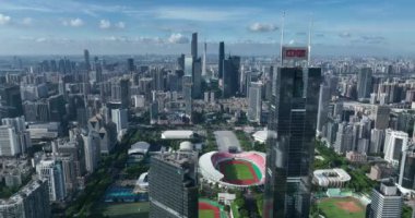 Asya 'nın modern şehrinin havadan görünüşü