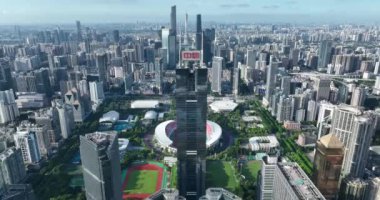 Asya 'nın modern şehrinin havadan görünüşü