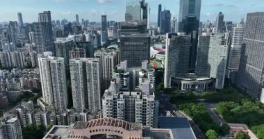 Asya 'nın modern şehrinin havadan görünüşü