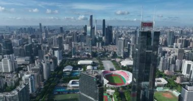 Asya 'nın modern şehrinin havadan görünüşü