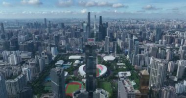 Asya 'nın modern şehrinin havadan görünüşü