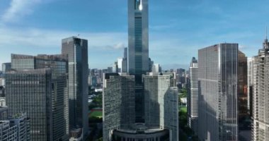 Asya 'nın modern şehrinin havadan görünüşü