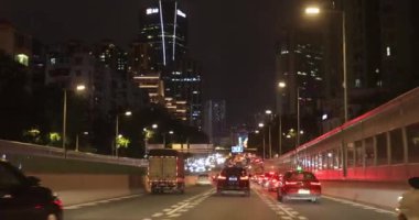 gece hong Kong trafik sıkışıklığı