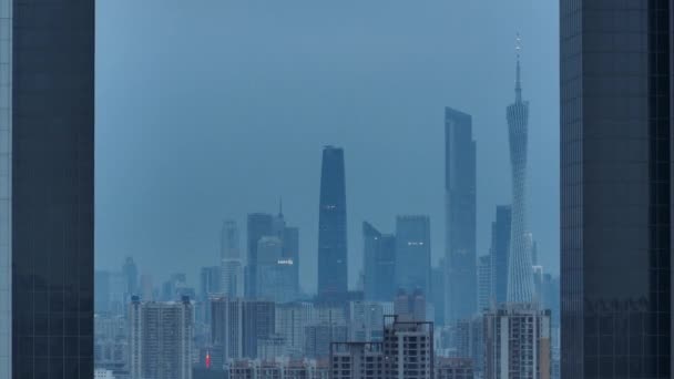 10月 2023 広州都市 中国の風景の航空映像 — ストック動画