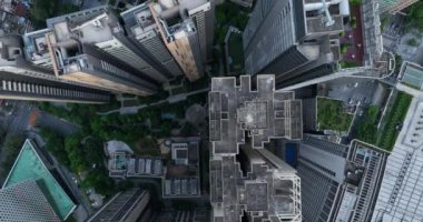 Asya şehrinin havadan görünüşü, modern binalar.