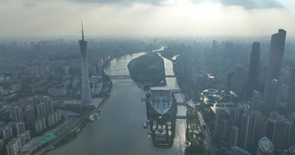 Guangzhou Κίνα Αύγουστος 2023 Εναέρια Πλάνα Του Τοπίου Στην Πόλη — Αρχείο Βίντεο