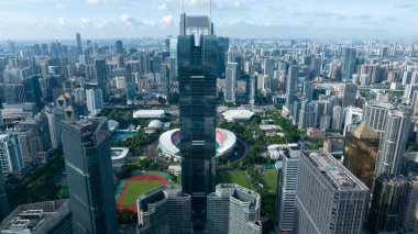 Guangzhou şehrinin havadan manzarası, Çin