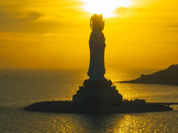 Vedere Aeriană Statuii Guanyin Malul Mării Templul Nansan Insula Hainan — Fotografie, imagine de stoc