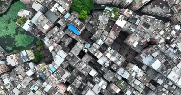 広州都市 中国の古い家屋の空中映像 — ストック動画