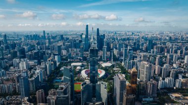 Guangzhou şehrinin havadan manzarası, Çin