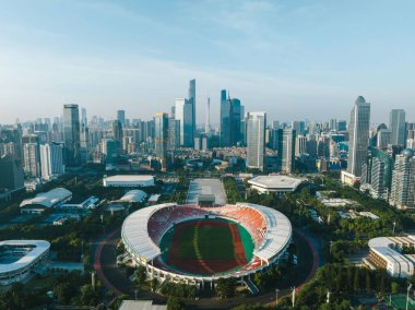 Guangzhou şehrinin havadan manzarası, Çin