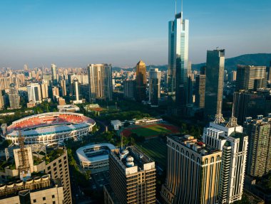 Guangzhou şehrinin havadan manzarası, Çin