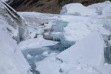 Tibet, Çin 'deki devasa buzulun manzarası