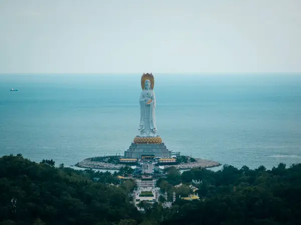 Schöne Szene Der Guanyin Statue Meer Nanshan Tempel Auf Der — Stockfoto