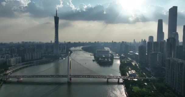 Légi Kilátás Táj Guangzhou Város Kína — Stock videók