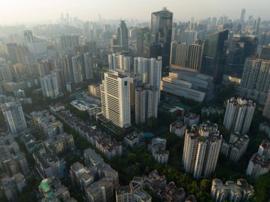 Guangzhou şehrinin havadan manzarası, Çin