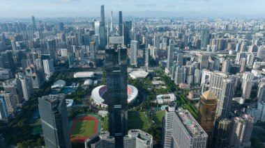 Guangzhou şehrinin havadan manzarası, Çin
