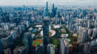 Guangzhou şehrinin havadan manzarası, Çin