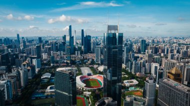 Guangzhou şehrinin havadan manzarası, Çin