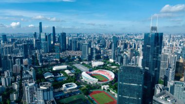 Guangzhou şehrinin havadan manzarası, Çin