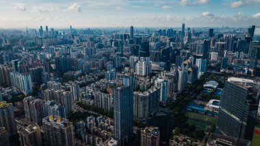 Guangzhou şehrinin havadan manzarası, Çin