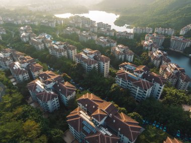 Çin 'in Hainan eyaletinde güzel bir manzara.