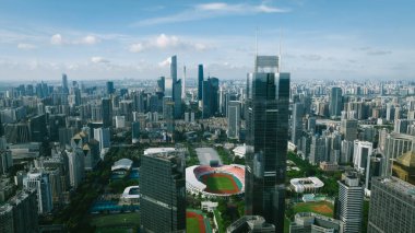 Guangzhou şehrinin havadan manzarası, Çin