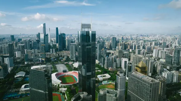 Letecký Pohled Krajinu Městě Guangzhou Čína Royalty Free Stock Fotografie