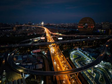 Guangzhou, Çin - Ekim 05.2023: Guangzhou şehrindeki hava manzarası, Çin